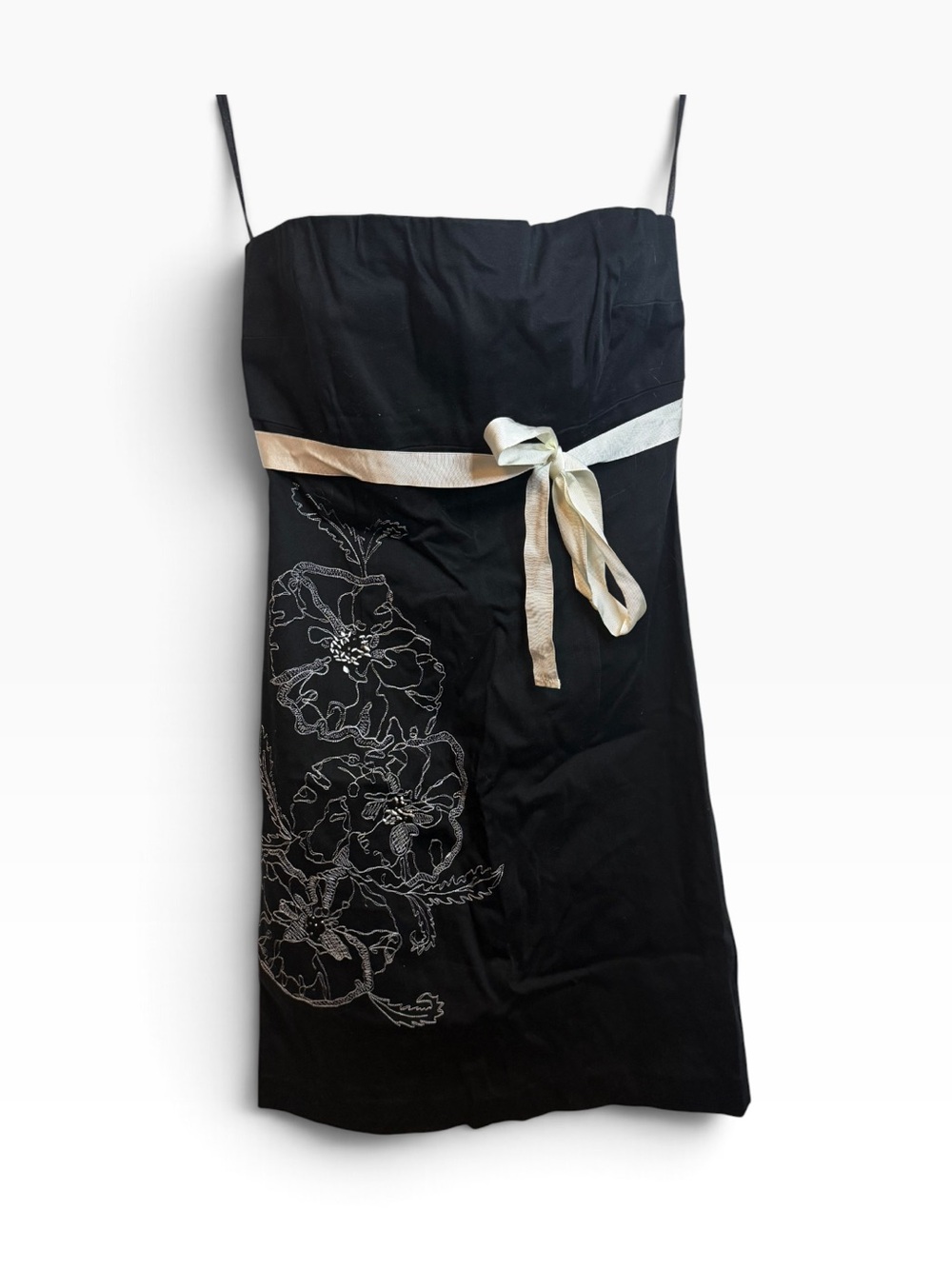 Tailor B. Moss Floral Embroidered Strapless Y2K Mini Dress